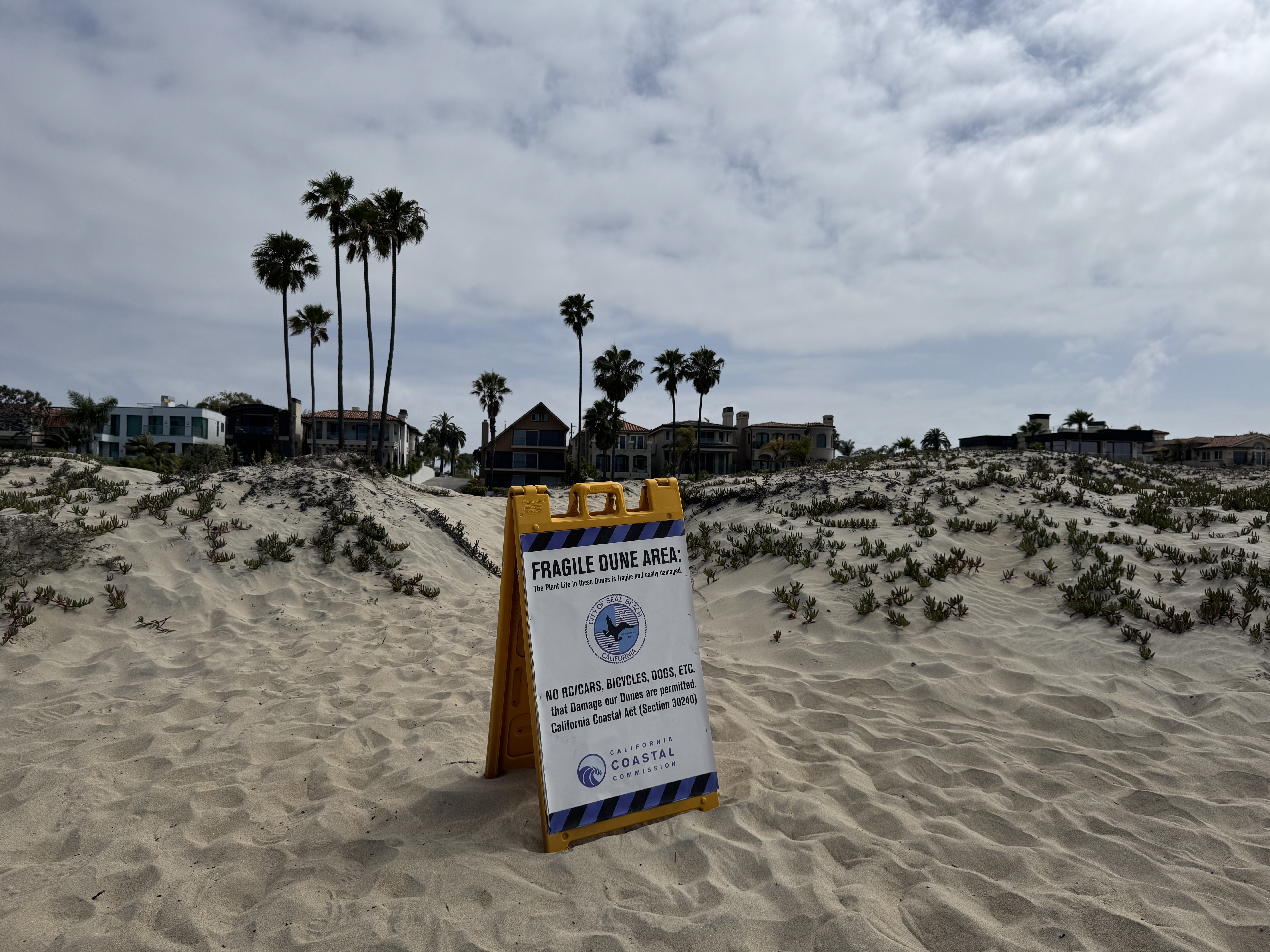 Seal Beach dunes sign